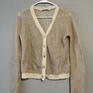 Zara drop shoulder knit cardigan perfect for spring, summer or fall